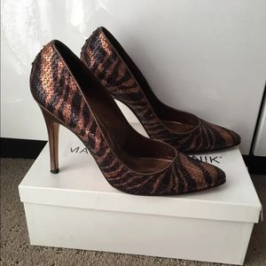 Manolo Blahnik Tiger Print Pumps
